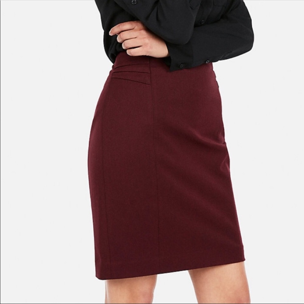 Express burgundy pencil skirt